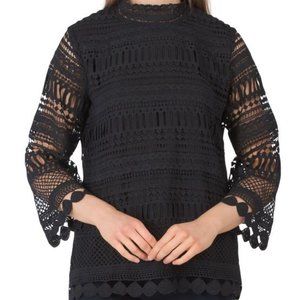 Nordstrom Gibson Long Sleeve Crochet Top NWT